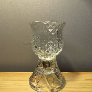 Elegant Clear Glass Candle Holder
